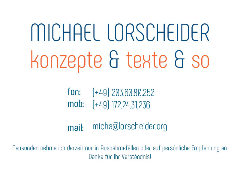 Michael Lorscheider - Konzepte & Texte & so